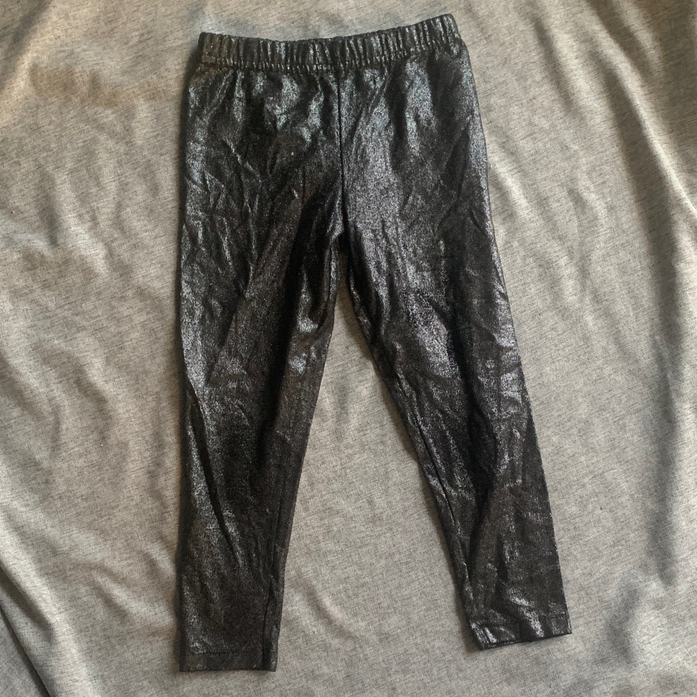 Garanimals 365 kids black and silver shiny leggings - 6
